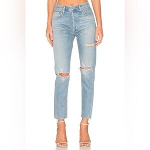 AGOLDE Jamie High Rise Classic Jeans Distressed Straight Leg Size 31